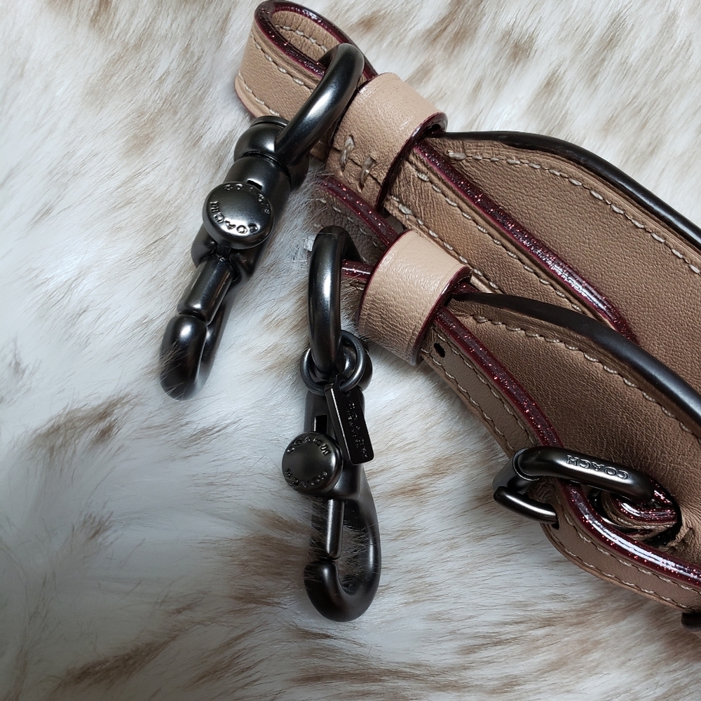 Coach 3D Floral Appliqué Leather Strap with Gem Accents - Picture 3 of 7